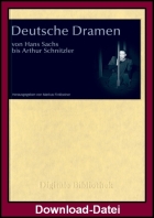 Deutsche Dramen von Hans Sachs bis Arthur Schnitzler