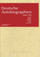 Deutsche Autobiographien 1690-1930